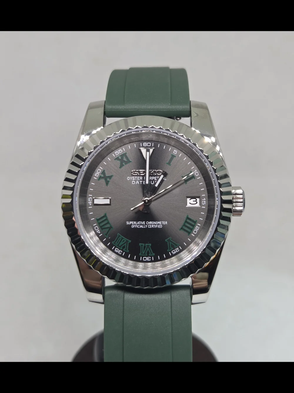 Custom 39mm Automatic Seiko Mod Watch Datejust Wimbledon Sport